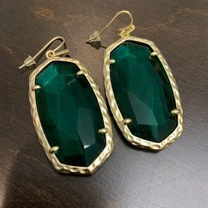 Kendra earrings - gold with emerald cat’s eye stone